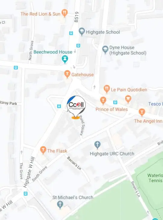 Pond Square, Highgate, London — where Ccall is based